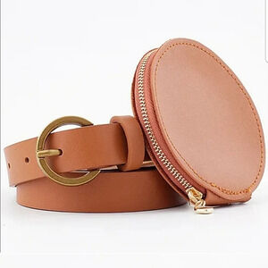 Brown Circle Coin Purse Belt Bag